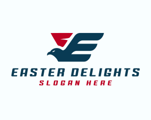 Eagle Wings Fly Letter E logo design