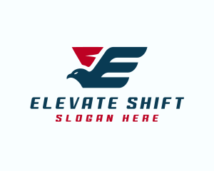 Eagle Wings Fly Letter E logo design