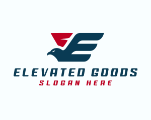 Eagle Wings Fly Letter E logo design