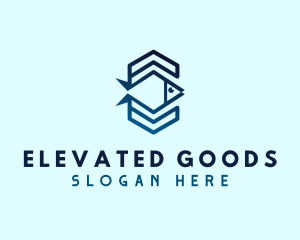 Geometric Fish Seafood logo design