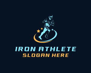 Football Player Athlete logo design