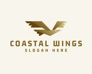 Gold Flying Seagull logo