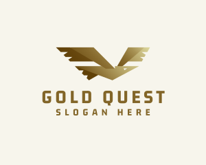 Gold Flying Seagull logo design