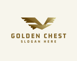 Gold Flying Seagull logo design