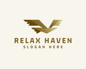 Gold Flying Seagull logo