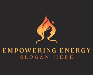 Fire Flame Woman logo design