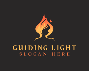 Fire Flame Woman logo design