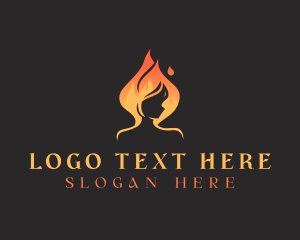 Fire Flame Woman logo