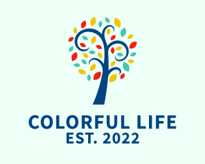 Colorful Wellness Tree logo design