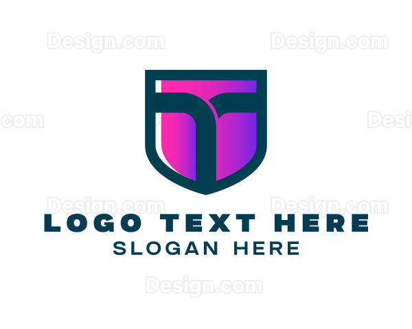 Generic Shield Letter T Logo