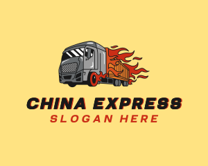 Express Flame Trucking logo design