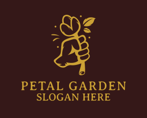 Hand Flower Plant  logo design