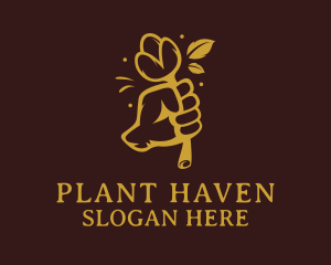 Hand Flower Plant  logo design