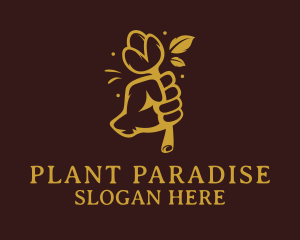 Hand Flower Plant  logo design