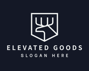 Simple Silver Moose Shield  logo design