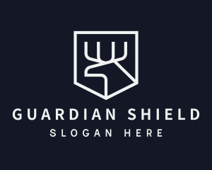 Simple Silver Moose Shield  logo design