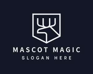 Simple Silver Moose Shield  logo design