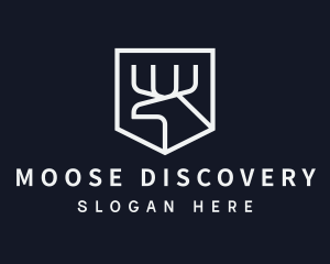 Simple Silver Moose Shield  logo