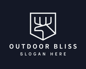 Simple Silver Moose Shield  logo design