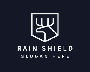 Simple Silver Moose Shield  logo design