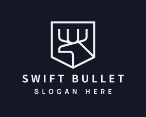 Simple Silver Moose Shield  logo design