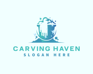 Bucket Glove Cleaning logo design