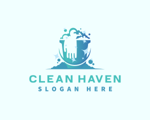 Bucket Glove Cleaning logo design