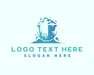 Clean - Bucket Glove Cleaning logo design