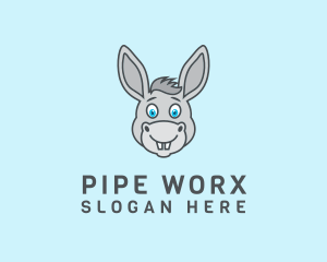 Donkey Horse Cartoon logo design