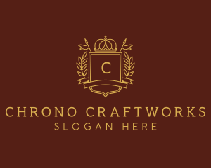 Elegant Crown Shield logo design