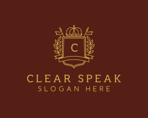 Elegant Crown Shield logo design