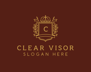 Elegant Crown Shield logo design