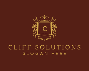 Elegant Crown Shield logo design