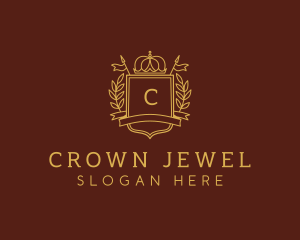 Elegant Crown Shield logo design