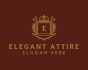 Elegant Crown Shield logo design