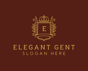 Elegant Crown Shield logo design