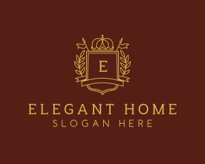 Elegant Crown Shield logo design