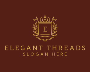 Elegant Crown Shield logo design