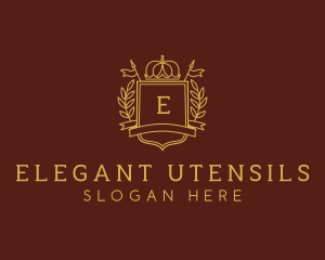 Elegant Crown Shield logo design