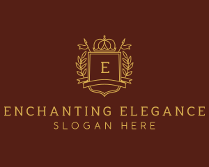 Elegant Crown Shield logo design