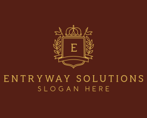 Elegant Crown Shield logo design