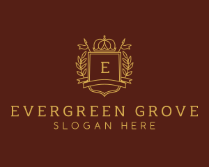 Elegant Crown Shield logo design