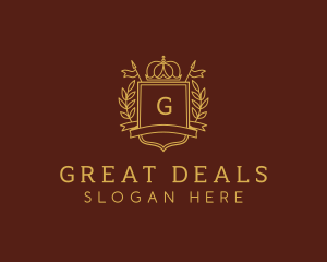 Elegant Crown Shield logo design