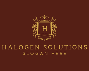 Elegant Crown Shield logo design