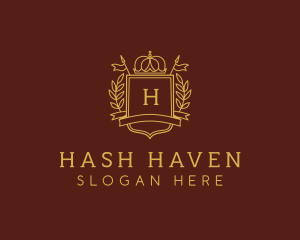 Elegant Crown Shield logo design