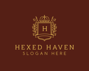 Elegant Crown Shield logo design