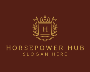 Elegant Crown Shield logo design