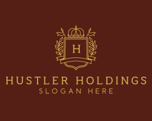 Elegant Crown Shield logo design