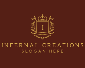 Elegant Crown Shield logo design