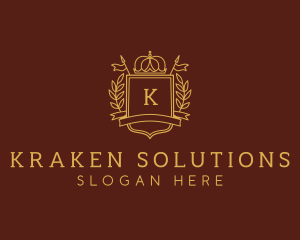 Elegant Crown Shield logo design